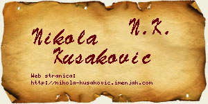 Nikola Kušaković vizit kartica